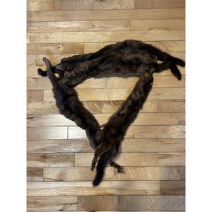 Vintage Mink Fur Wrap Stole-with 4 Full Body Pelts Hollywood Glam